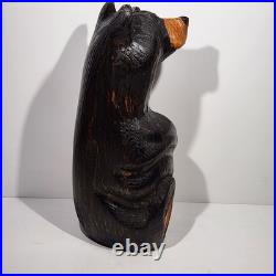 Big Sky Carvers Solid Wood Carving Vintage Black Bear Waving 12.5 Jeff Fleming