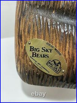 Big Sky Carvers Solid Wood Chum Bear Jeff Fleming 10 Tall