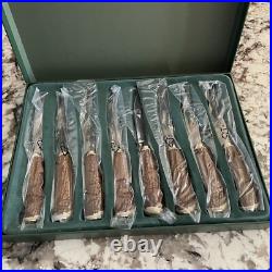 Big Sky Carvers Steak Knives Stag Faux Antler Set of 8 Stainless Steel Serrated