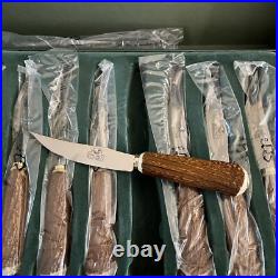 Big Sky Carvers Steak Knives Stag Faux Antler Set of 8 Stainless Steel Serrated