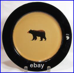 Big Sky Carvers Stoneware China BRUSHWERKS BEAR Two (2) Dinner Plates GC