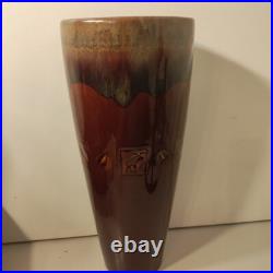 Big Sky Carvers Stoneware Fusion Deer Vase 13 Drip Vibrant Glaze Brown Tones