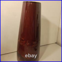 Big Sky Carvers Stoneware Fusion Deer Vase 13 Drip Vibrant Glaze Brown Tones