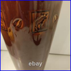 Big Sky Carvers Stoneware Fusion Deer Vase 13 Drip Vibrant Glaze Brown Tones