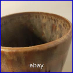 Big Sky Carvers Stoneware Fusion Deer Vase 13 Drip Vibrant Glaze Brown Tones