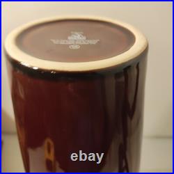 Big Sky Carvers Stoneware Fusion Deer Vase 13 Drip Vibrant Glaze Brown Tones