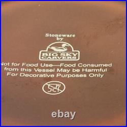 Big Sky Carvers Stoneware Fusion Deer Vase 13 Drip Vibrant Glaze Brown Tones