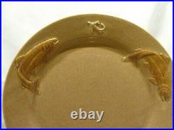 Big Sky Carvers Stoneware Fusion Trout Dinner Plates x4 Embossed Trout Lures