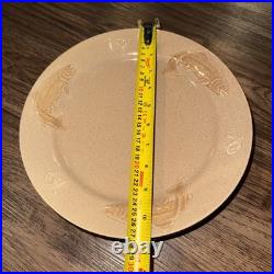 Big Sky Carvers Stoneware Fusion Trout Dinner Plates x4 Embossed Trout Lures