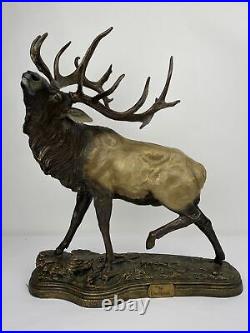 Big Sky Carvers The Challenge Bull Elk Sculpture By Dick Idol Free Shipping