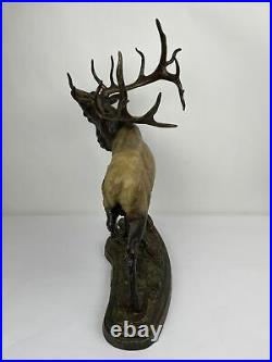 Big Sky Carvers The Challenge Bull Elk Sculpture By Dick Idol Free Shipping
