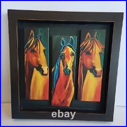 Big Sky Carvers Three Horse Shadow Box Wall Art Diane Whitehead 15 3/8X15 3/8
