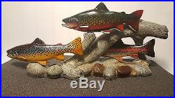 Big Sky Carvers Triple Trout Master's Edition Wood Carving New Old Stock
