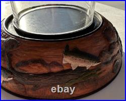 Big Sky Carvers Trout Hurricane Lantern Candle Holder Resin Base