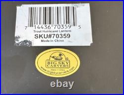 Big Sky Carvers Trout Hurricane Lantern Candle Holder Resin Base