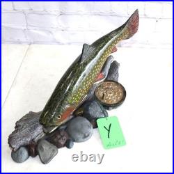 Big Sky Carvers Trout On Pebbles Drift Wood Fly Fishihg Reel 14' Long Big Piece