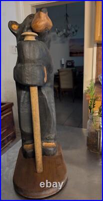 Big Sky Carvers Vintage Black Bear Towel Holder 21 Inches Tall