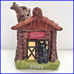 Big Sky Carvers Vintage Ranger Station Cookie Jar Rustic Cabin Lodge