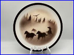 Big Sky Carvers Wild Horses Brown and Beige 12 Platter by Thomas Norby