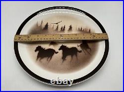 Big Sky Carvers Wild Horses Brown and Beige 12 Platter by Thomas Norby