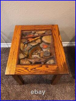 Big Sky Carvers William Herrick Trout Stream Occassional Table