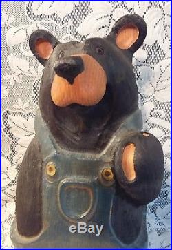 Big Sky Carvers Wood Bearfoots Carved Bear in Overalls Limited Edition 964/4950