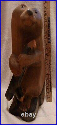 Big Sky Carvers Wood Beaver Sculpture Signed Bsc Large 18 1/2 Tall