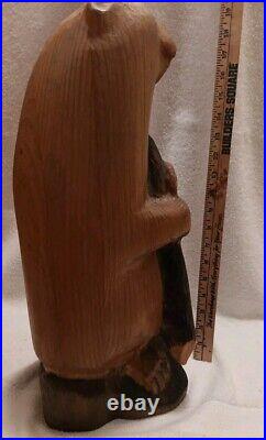 Big Sky Carvers Wood Beaver Sculpture Signed Bsc Large 18 1/2 Tall