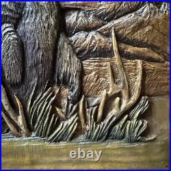 Big Sky Carvers Wood Cabinet Larry Fanning Grizzly Encounter NRA Edition RARE