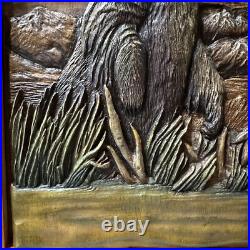 Big Sky Carvers Wood Cabinet Larry Fanning Grizzly Encounter NRA Edition RARE