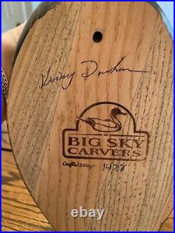 Big Sky Carvers Wood Canvasback Duck Decoy Red Glass Eye Signed Krissy Durham