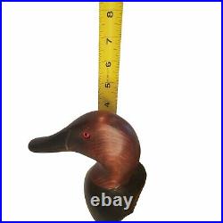 Big Sky Carvers Wood Canvasback Duck Decoy Red Glass Eye Signed Linda Williams