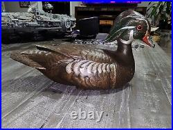 Big Sky Carvers Wood Duck Decoy Carving Signed L W Smith Lee Leo Lea Smith