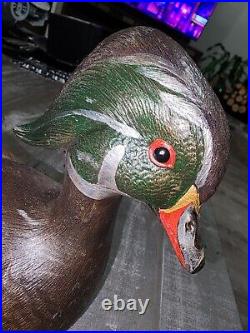 Big Sky Carvers Wood Duck Decoy Carving Signed L W Smith Lee Leo Lea Smith