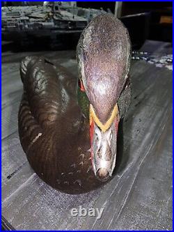 Big Sky Carvers Wood Duck Decoy Carving Signed L W Smith Lee Leo Lea Smith