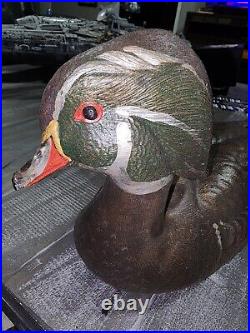 Big Sky Carvers Wood Duck Decoy Carving Signed L W Smith Lee Leo Lea Smith