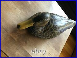 Big Sky Carvers Wood Duck Decoy, Hand Carved signed by Artist Rare ORVIS