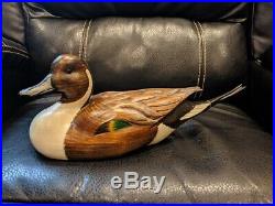 Big Sky Carvers Wood Duck Decoy, Pintail, Hand Carved Signed, 14.5