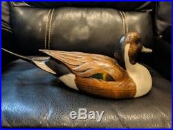 Big Sky Carvers Wood Duck Decoy, Pintail, Hand Carved Signed, 14.5