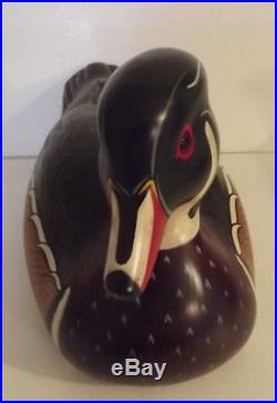 Big Sky Carvers Wood Duck Decoy Signed By Thomas Chandler