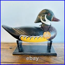 Big Sky Carvers Wood Duck Decoy and Stand with Tag