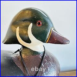 Big Sky Carvers Wood Duck Decoy and Stand with Tag