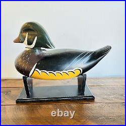 Big Sky Carvers Wood Duck Decoy and Stand with Tag