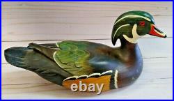 Big Sky Carvers- Wood Duck Decoy with Glass Eyes