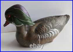 Big Sky Carvers Wood Duck Drake Signed Lee Smith Jim Sprankle 13 1/2 Vintage