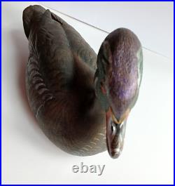 Big Sky Carvers Wood Duck Drake Signed Lee Smith Jim Sprankle 13 1/2 Vintage