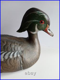 Big Sky Carvers Wood Duck Drake Signed Lee Smith Jim Sprankle 13 1/2 Vintage