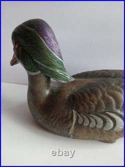 Big Sky Carvers Wood Duck Drake Signed Lee Smith Jim Sprankle 13 1/2 Vintage
