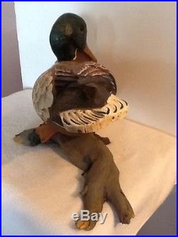 Big Sky Carvers Wood Duck Master's Edition Wood Carving Hand Carved NICE