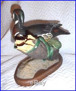Big Sky Carvers Wood Duck Master's Edition Wood Carving Montana Hand Carved NICE